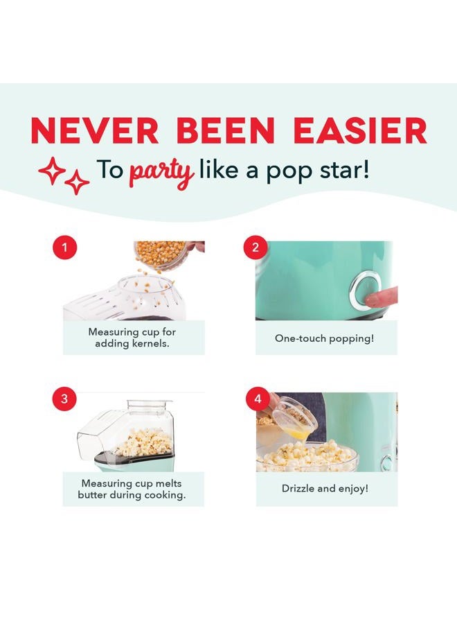 Dash Hot Air Popcorn Popper Maker With Measuring Cup To Portion Popping Corn Kernels + Melt Butter, 16 Cups, Red - Image 5