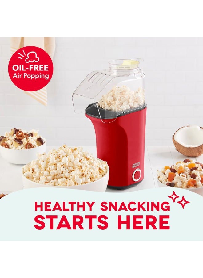 Dash Hot Air Popcorn Popper Maker With Measuring Cup To Portion Popping Corn Kernels + Melt Butter, 16 Cups, Red - Image 2