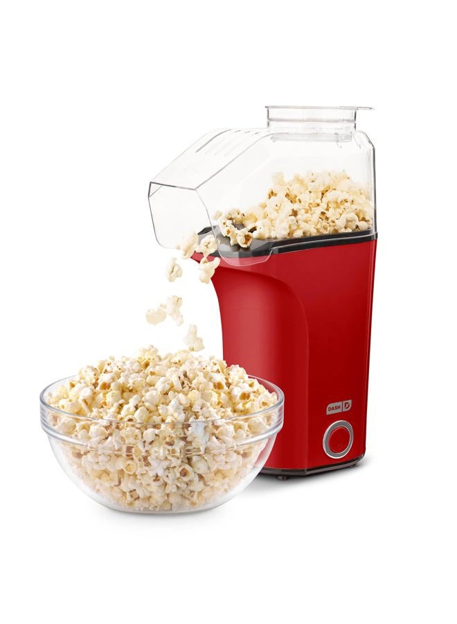 Dash Hot Air Popcorn Popper Maker With Measuring Cup To Portion Popping Corn Kernels + Melt Butter, 16 Cups, Red - Image 1