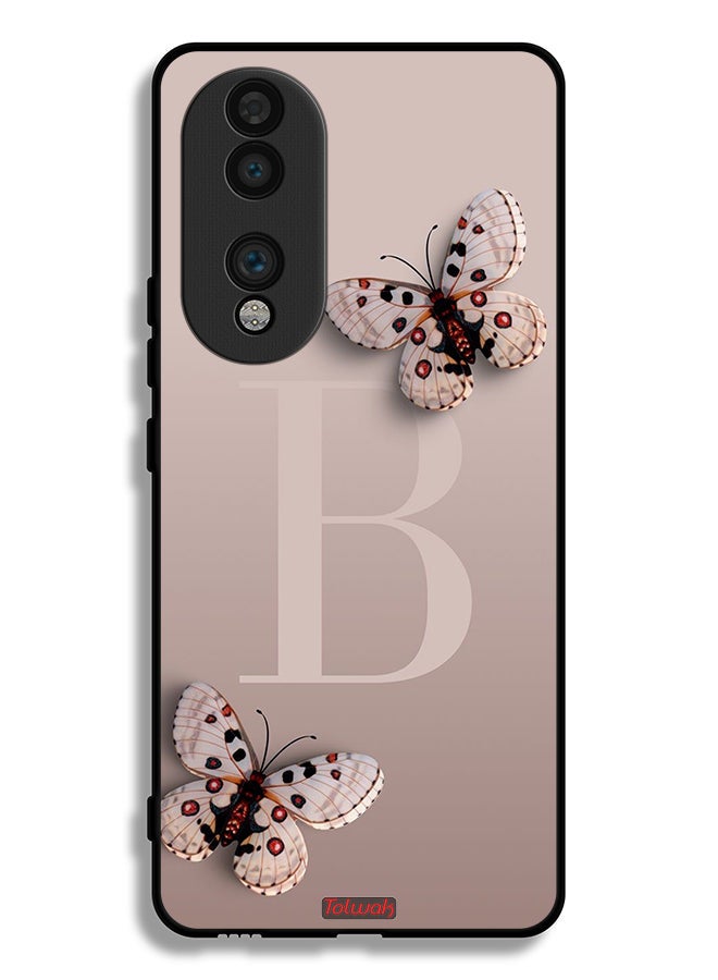 Tolwak غطاء حماية لهاتف Honor 70 مزين بالفراشات - Image 2