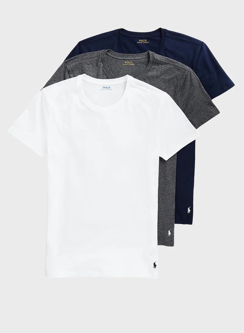 POLO RALPH LAUREN 3 Pack Assorted Crew Neck T-Shirt