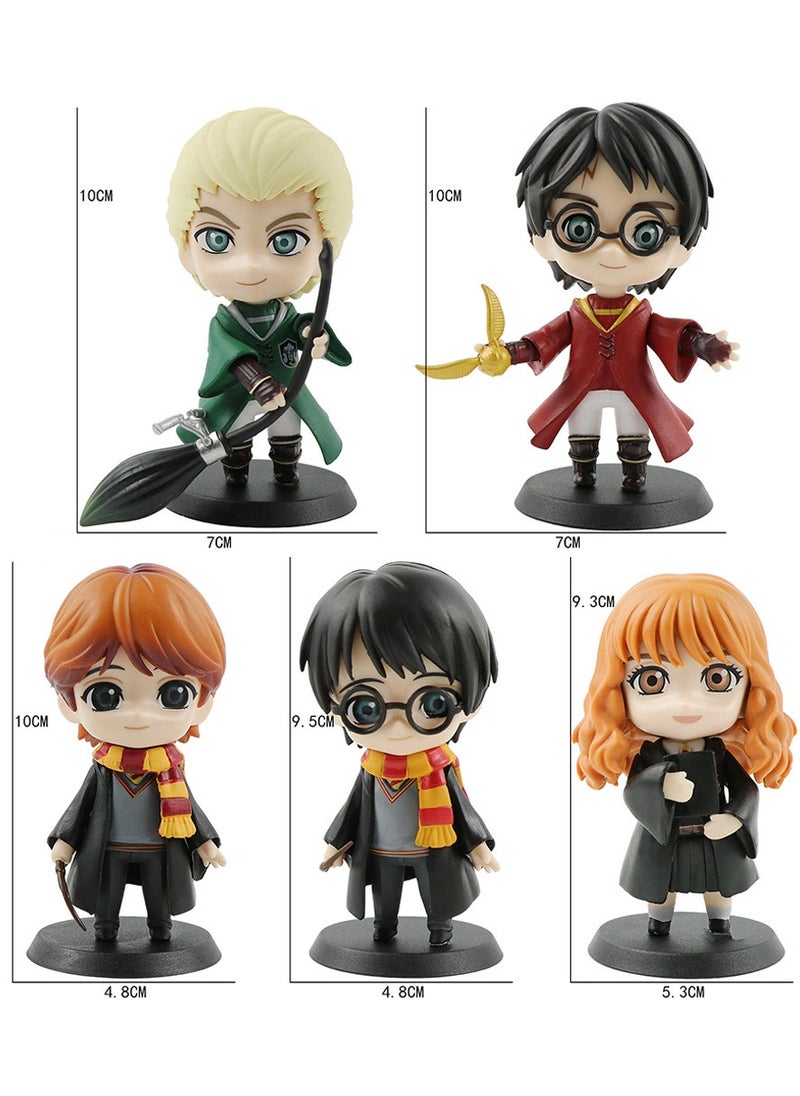Generic 5-Piece Harry Potter Action Figures Sets 10cm, Anime Cartoon Small Figurines Toys, Collectible Ornaments for Birthday Holiday Party Favors Supplies, Cake Cupcake Toppers, Car, Micro Landscape  - Image 2