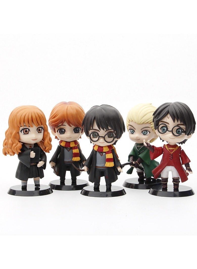 Generic 5-Piece Harry Potter Action Figures Sets 10cm, Anime Cartoon Small Figurines Toys, Collectible Ornaments for Birthday Holiday Party Favors Supplies, Cake Cupcake Toppers, Car, Micro Landscape  - Image 3