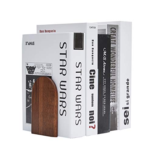 Pandapark Wood Bookends,Non-Skid Bookend for Shelves,Heavy Duty Bookends,Book Stand for Books/CDs,1 Pair - Image 3