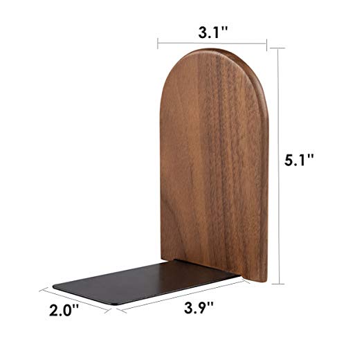 Pandapark Wood Bookends,Non-Skid Bookend for Shelves,Heavy Duty Bookends,Book Stand for Books/CDs,1 Pair - Image 2