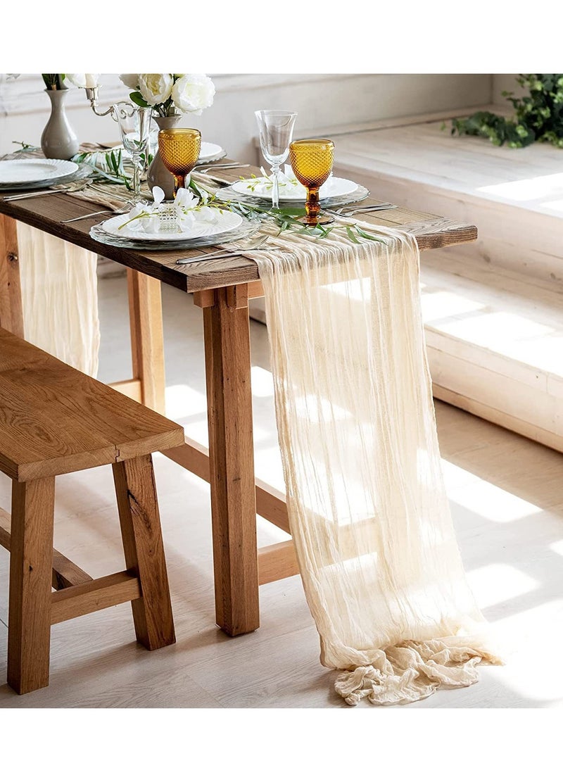 ميكسد 4M الجدول الجاري, بيج زفاف الجدول الجاري, بوهو غاز الجدول الجاري, ريفي شير الجدول ديكور 90x400 سم - Image 1