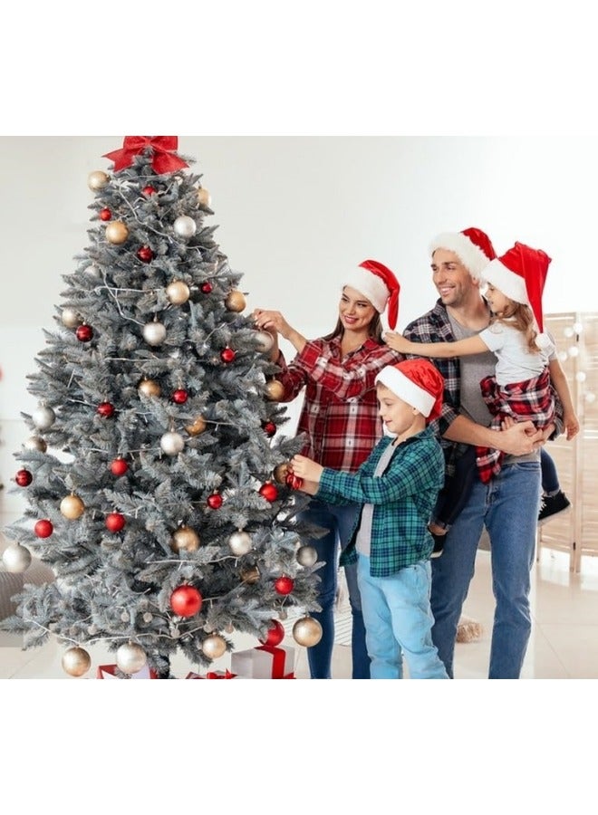 GGEROU Santa Hat Unisex Christmas Hat Plush Santa Hats for Kids Adults Traditional Red Christmas Santa Hat with Led Strip Light - Image 2