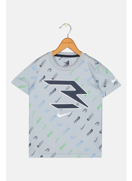 Toddlers Boy Crew Neck Short Sleeves Brand Logo T-Shirt, Multicolor