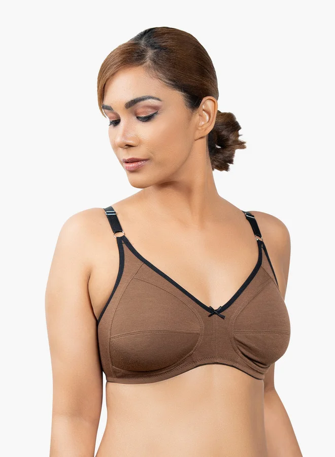 Aadaraya Set of 3 - Aadaraya Panelled Balconette Bra with Adjustable Straps