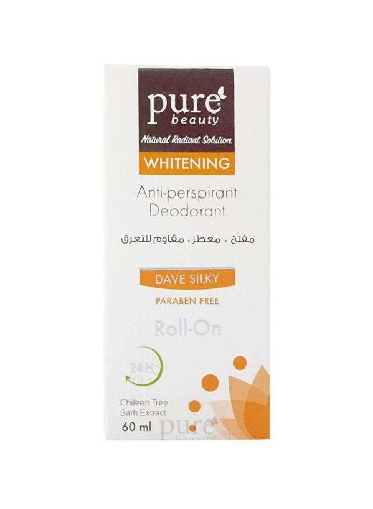 PURE Deodorant Roll On Whitening Dave Silky 60 ml - Image 1