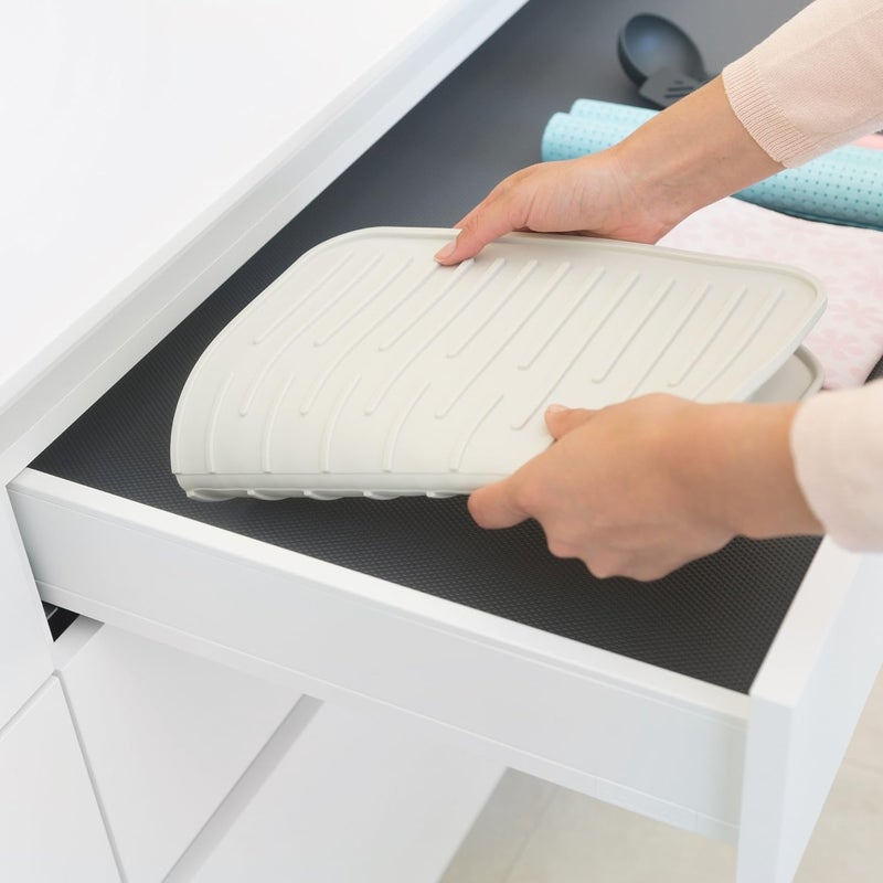 brabantia حصيرة تجفيف الأطباق من برابانتيا، رمادي فاتح، 43.8 × 32.5 × 0.9 سم - Image 3