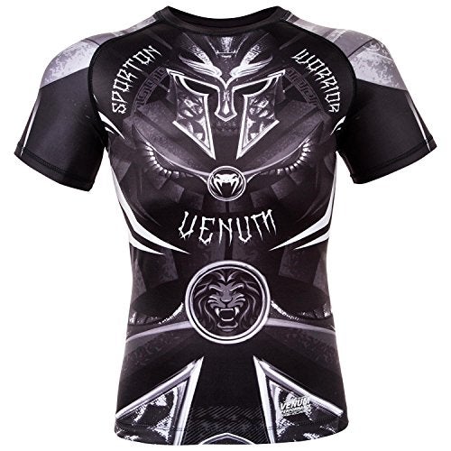 Venum mens Full Coverage Venum Gladiator 3 0 Short Sleeve Rashguard Black White L, Black/White, Large US - Image 1