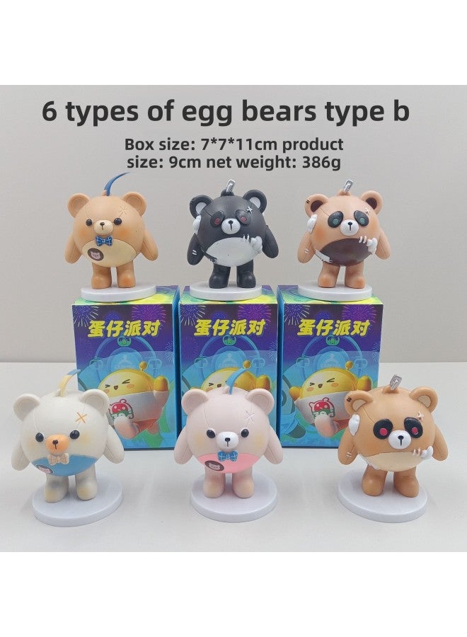 Star Dailou Doll Tea Party Cartoon Tide Play Hand Strawberry Bear Blind Box Cartoon Toy Ornaments Wholesale-Color:Egg Cub Bear B Box (please Take 6 Sets)  - Image 1