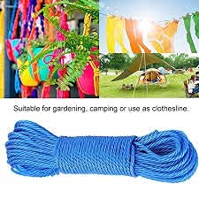ROLLYWARE Nylon Clothing Line String Rope Wire for Clothes Drying Twisted Multipurpose Outdoor Clothes Drying Wire Travel Friendly Rope for Cloth MultiColour - Image 4