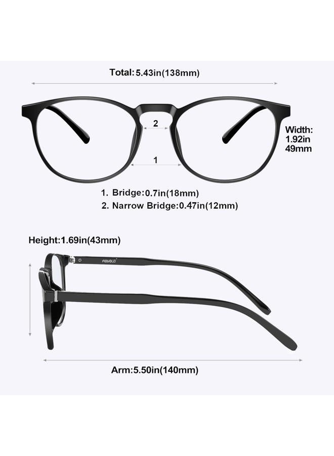 FEIYOLD Blue Light Blocking Glasses Women/Men,Retro Round Anti Eyestrain Computer Gaming Glasses(2Pack) - Image 5