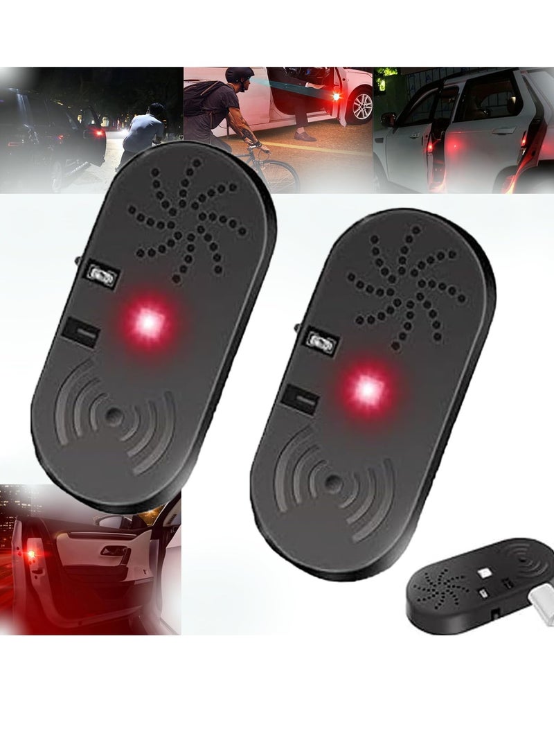 SYOSI Techology Vehicle Signal Concealer Device Signal Concealer Device for Car Car Door Opening Reminder Automatic Door Voice Alarm LED Sensor Warning Light Door Anti Collision 2Pcs - Image 1