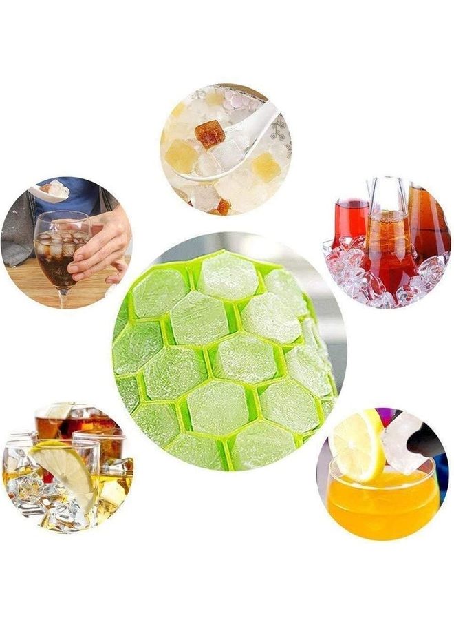 2-Piece Honeycomb Shape Ice Cube Tray Green/Yellow/Clear One Size - Image 5