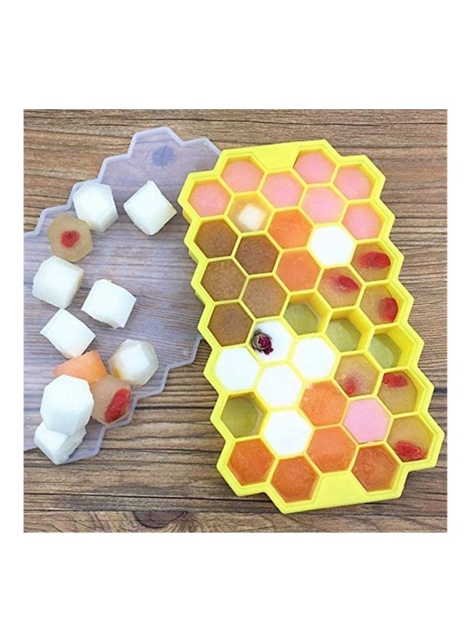 2-Piece Honeycomb Shape Ice Cube Tray Green/Yellow/Clear One Size - Image 4