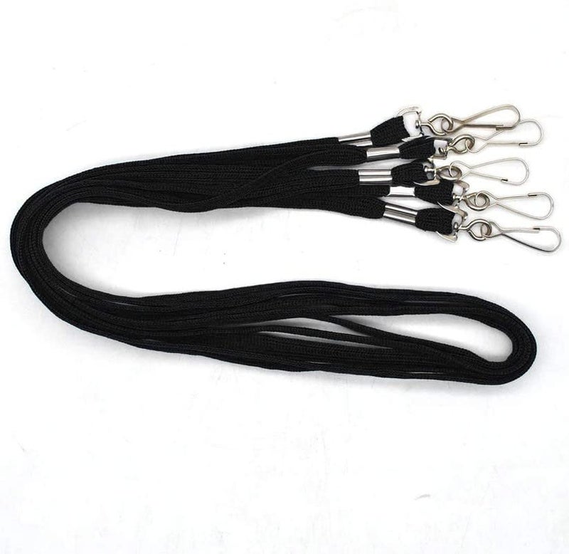 WeKonnect; Tubeless Flat ID Card Badge Lanyard with ID Card Zip-Lock Pouch | 36" with Swivel J-Hook | Used for Name Tags and Badge Holders for Office, Events & Exhibitions (Black - Pack of 10) - Image 2