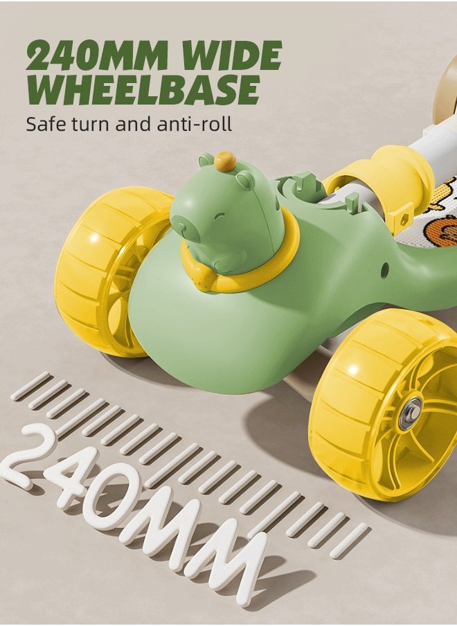 Foldable Baby Scooter Kick Scooter for Kids Adjustable 3 Wheel Scooter with LED Light Wheels and Detachable Seat Toddler Travel Scooter with Widened Non-Slip Deck