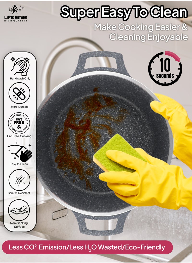 Life Smile - 29-Piece Granite Cookware Set Kitchen Pots and Pans Set Includes Stock Pots, Frying Pans, Double Grill Pan and Tools - Non Stick Cookware Sets Healthy 100% PFOA & PFAS Free - Image 1
