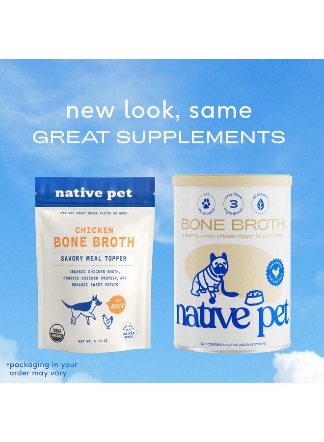 Native Pet Bone Broth for Dogs and Cats - Chicken Broth for Cats & Dogs - Dog Bone Broth Powder, Dog Food Topper for Picky Eaters - Dog Gravy Topper for Dry Food - Dog Broth & Cat Broth - 5.75 oz - Image 1