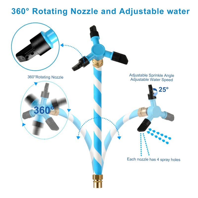 Vantic Trampoline Sprinkler, Net Friendly Water Sprinkler for Kids, 360Â° Rotating Sprinkler for Trampoline, 5 Minutes Quick Setup Trampoline Accessories (Blue) - Image 4