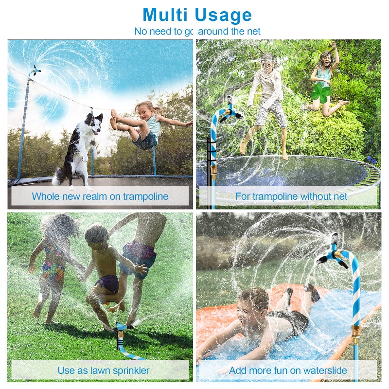 Vantic Trampoline Sprinkler, Net Friendly Water Sprinkler for Kids, 360Â° Rotating Sprinkler for Trampoline, 5 Minutes Quick Setup Trampoline Accessories (Blue) - Image 5