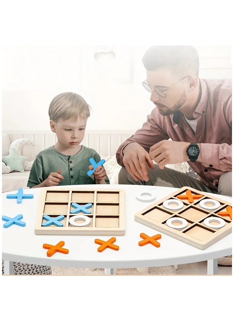 Board Game Toy Leisure Parent-Child Interaction Game Noughts And Crosses Game Wooden Board Puzzle Game Educational Toy, Wooden XO Well Shaped Chess For Children's Puzzle, Nine Palace Grid Chess, Parent-child Interaction, Building Blocks, Leisure Battles, Development Game Toys Halloween Gift,Wooden Nine Palace Grid XO Well shaped Chessboard Children's Puzzle Toy Early Education Desktop Game