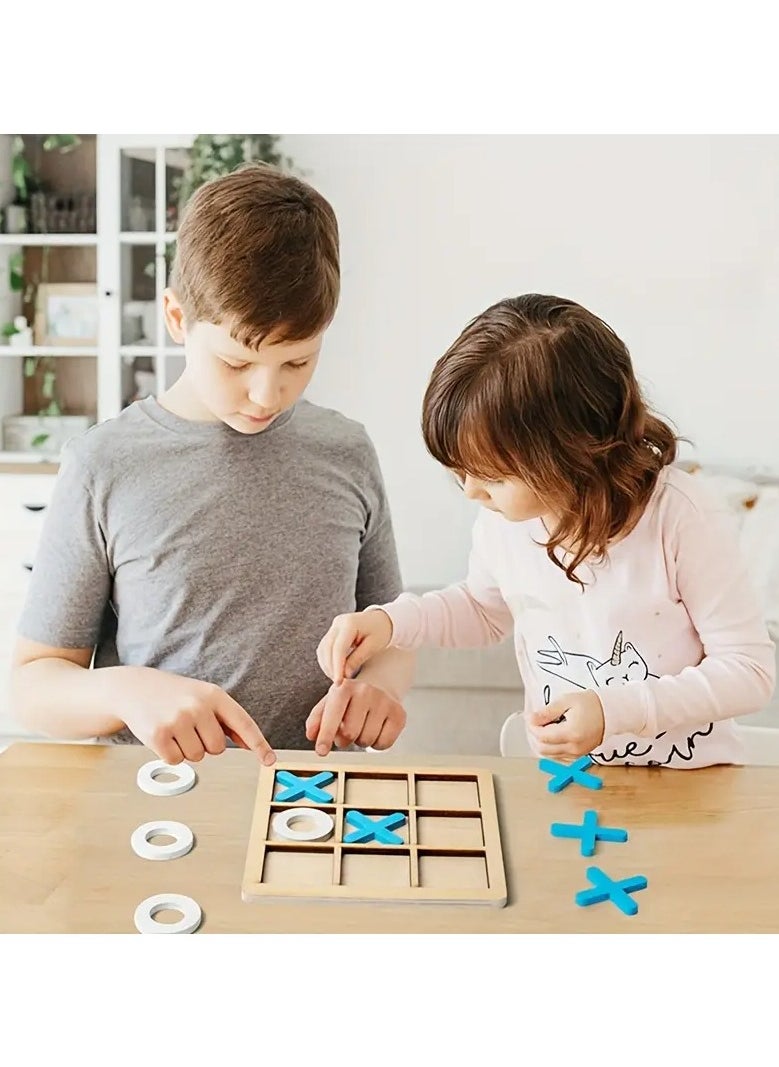 Board Game Toy Leisure Parent-Child Interaction Game Noughts And Crosses Game Wooden Board Puzzle Game Educational Toy, Wooden XO Well Shaped Chess For Children's Puzzle, Nine Palace Grid Chess, Parent-child Interaction, Building Blocks, Leisure Battles, Development Game Toys Halloween Gift,Wooden Nine Palace Grid XO Well shaped Chessboard Children's Puzzle Toy Early Education Desktop Game