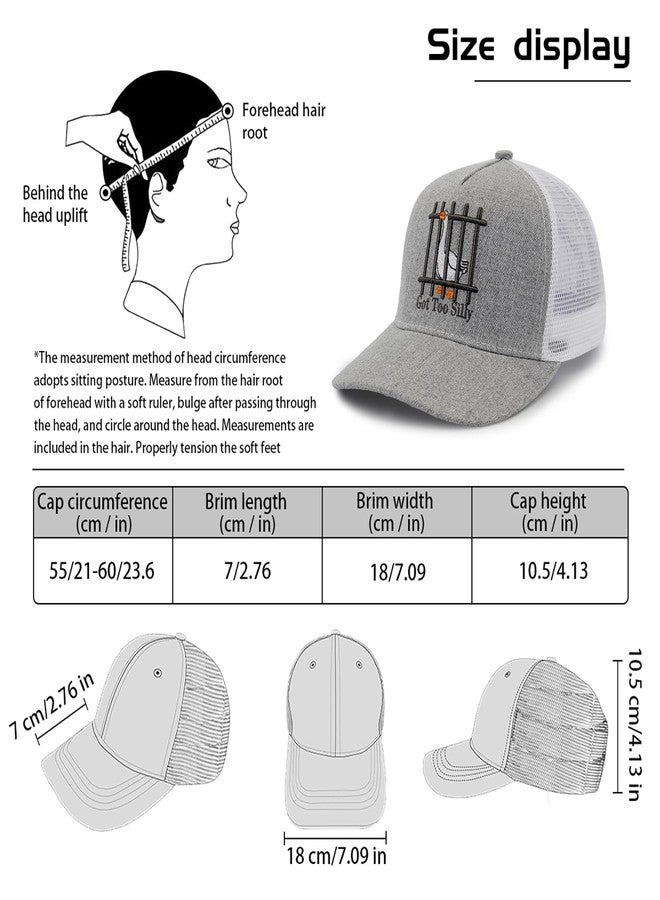 XMDZH Unisex Trucker Adjustable Mesh Baseball Cap Dad Hat for Men Women Breathable Mesh Side with Stainless Steel Cap Buckle, Got Too Silly 01, One Size-3X-Large - Image 4