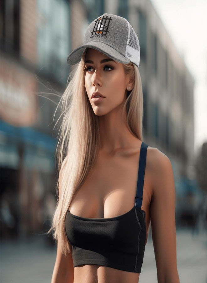 XMDZH Unisex Trucker Adjustable Mesh Baseball Cap Dad Hat for Men Women Breathable Mesh Side with Stainless Steel Cap Buckle, Got Too Silly 01, One Size-3X-Large - Image 5