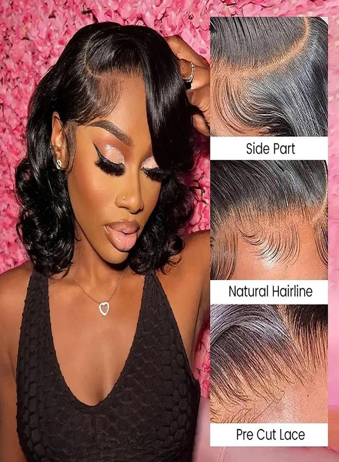 Asteria Layered Body Wave Bob Wig Human Hair 7x5 Ready To Wear Pre-Styled Side Part Glueless Wigs Human Hair Pre Plucked Pre Cut Lace Closure Short Bob Wig For Black Women 10 Inch - Image 2