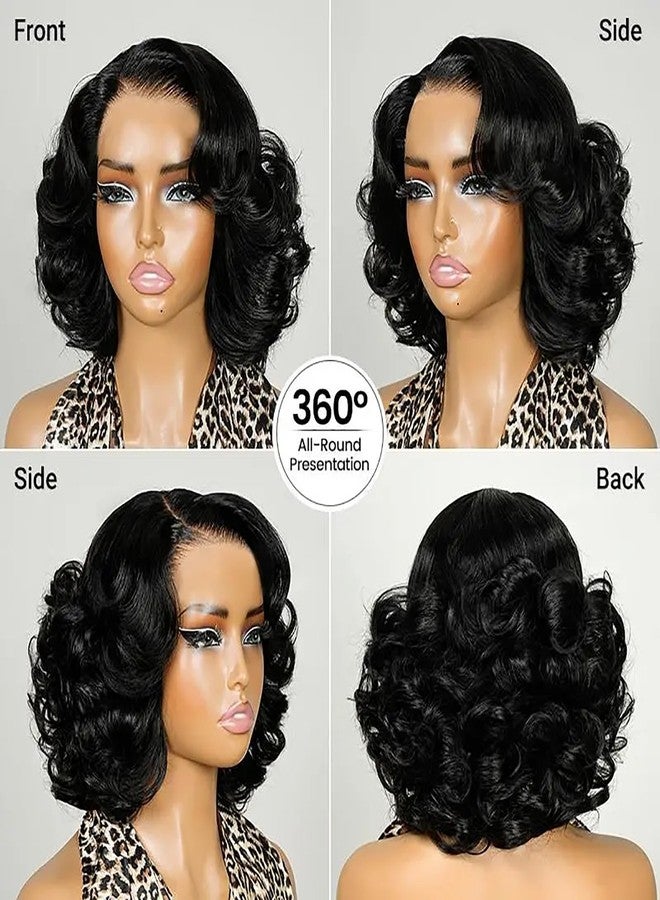 Asteria Layered Body Wave Bob Wig Human Hair 7x5 Ready To Wear Pre-Styled Side Part Glueless Wigs Human Hair Pre Plucked Pre Cut Lace Closure Short Bob Wig For Black Women 10 Inch - Image 5