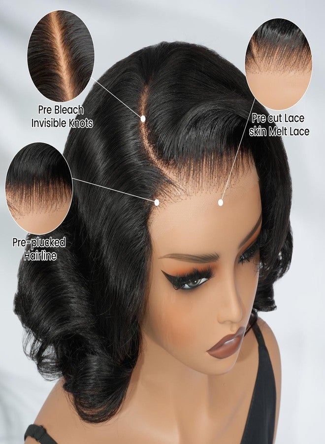 Asteria Layered Body Wave Bob Wig Human Hair 7x5 Ready To Wear Pre-Styled Side Part Glueless Wigs Human Hair Pre Plucked Pre Cut Lace Closure Short Bob Wig For Black Women 10 Inch - Image 3