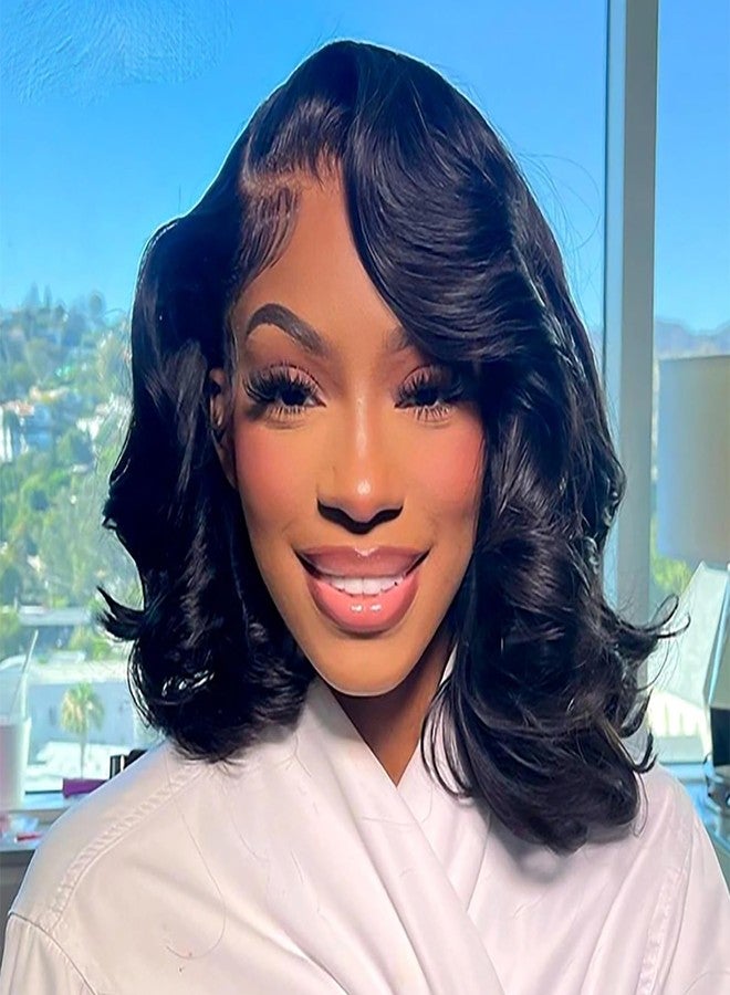 Asteria Layered Body Wave Bob Wig Human Hair 7x5 Ready To Wear Pre-Styled Side Part Glueless Wigs Human Hair Pre Plucked Pre Cut Lace Closure Short Bob Wig For Black Women 10 Inch - Image 1
