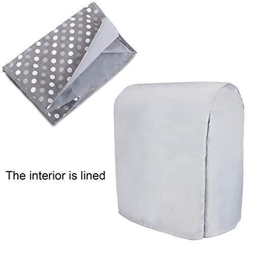 LUXJA غطاء غبار لوكجا متوافق مع خلاط قائم سعة 4.5 لتر و 5 لتر، غطاء قماشي مع جيوب للخلاط القائم والإكسسوارات الإضافية، نقاط رمادية - Image 5