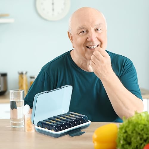 POPCUBE Premium Medicine organizer Box- Waterproof Weekly Medicine organizer- Medicine Box for home, 7 days tablet organizer For Home-Large Pill Organizer Box Case (Blue, 3 Compartment) - Image 5