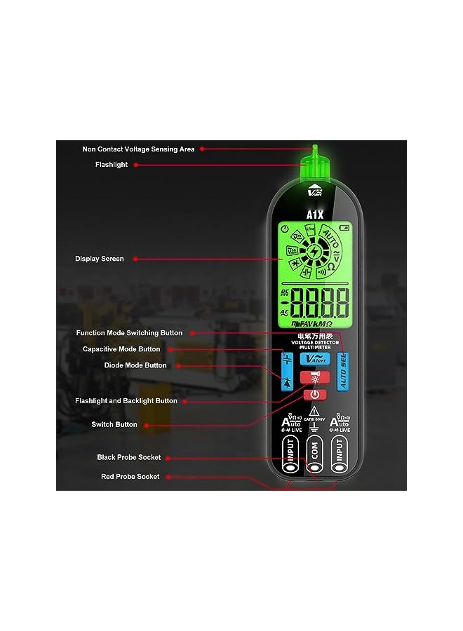 PROMASS Multimeter with Large Screen Automatic Range Selection, Digital Multimeter Digital Display with 1, Counts, Current Measurement with Backlight for Capacitance Diode  - Image 3