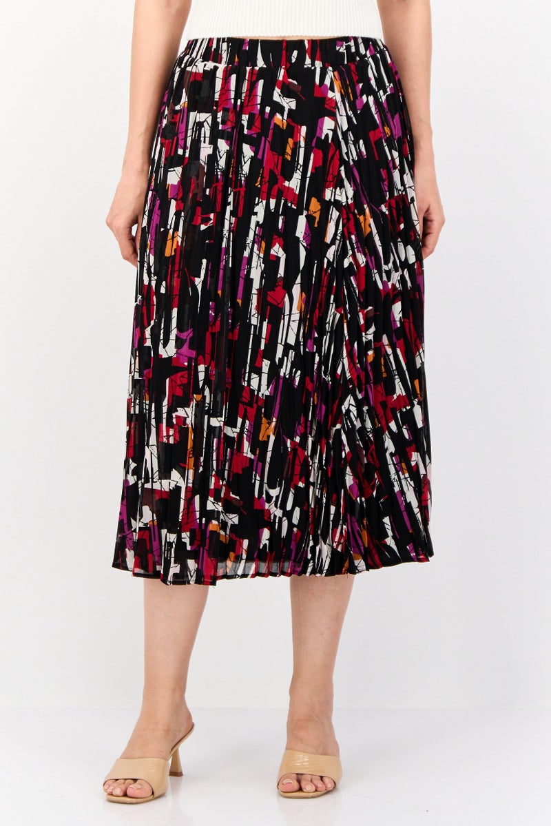 ESPRIT Women Abstract Print Midi Skirt, Multicolor - Image 1