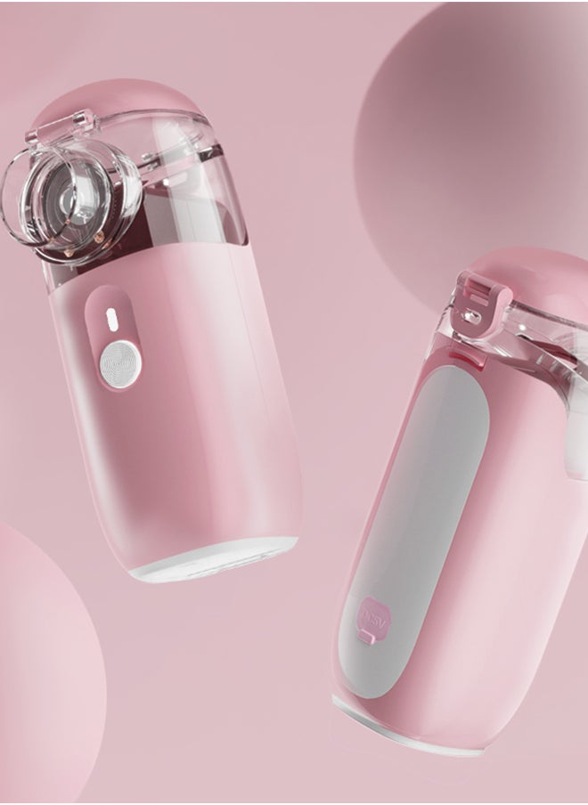 S-Color Ultrasonic Mesh Nebulizer Machine For Children Men Women Mini Handheld Portable Steam Humidifier For Home And Travel - Pink  - Image 5