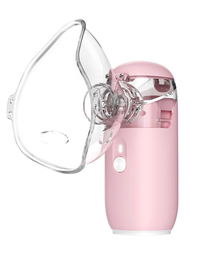 S-Color Ultrasonic Mesh Nebulizer Machine For Children Men Women Mini Handheld Portable Steam Humidifier For Home And Travel - Pink  - Image 1