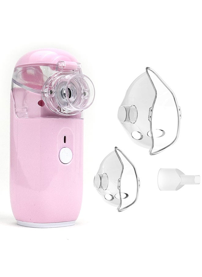 S-Color Ultrasonic Mesh Nebulizer Machine For Children Men Women Mini Handheld Portable Steam Humidifier For Home And Travel - Pink  - Image 3