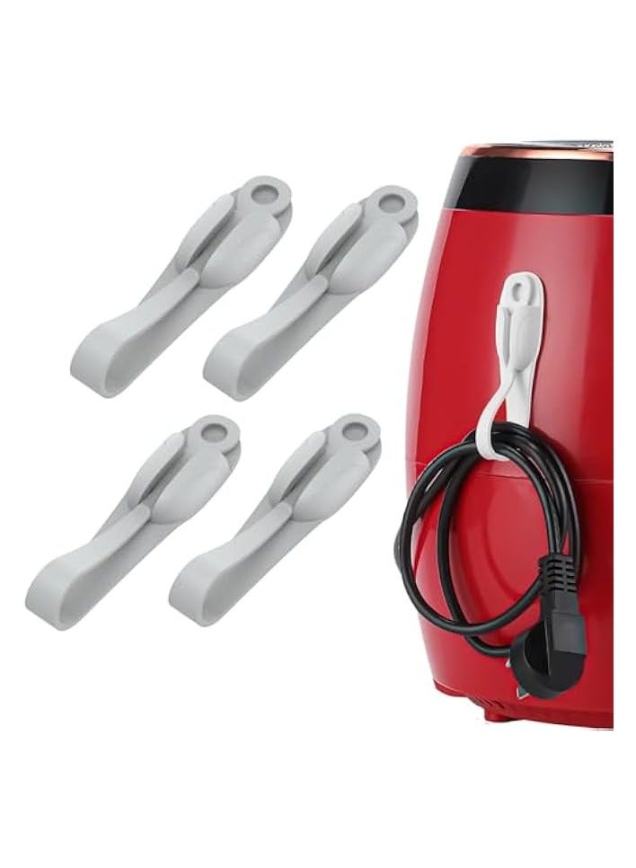 PROMASS 4 Pcs Cord Bundlers Cord Organizer for Appliances, Self Adhesive Kitchen Appliance Cord Wrapper, Sticky Silicone Cord Holder Cable Organizer for Data Cable, Air Fryer, Toaster (4 Pcs, Grey) - Image 1