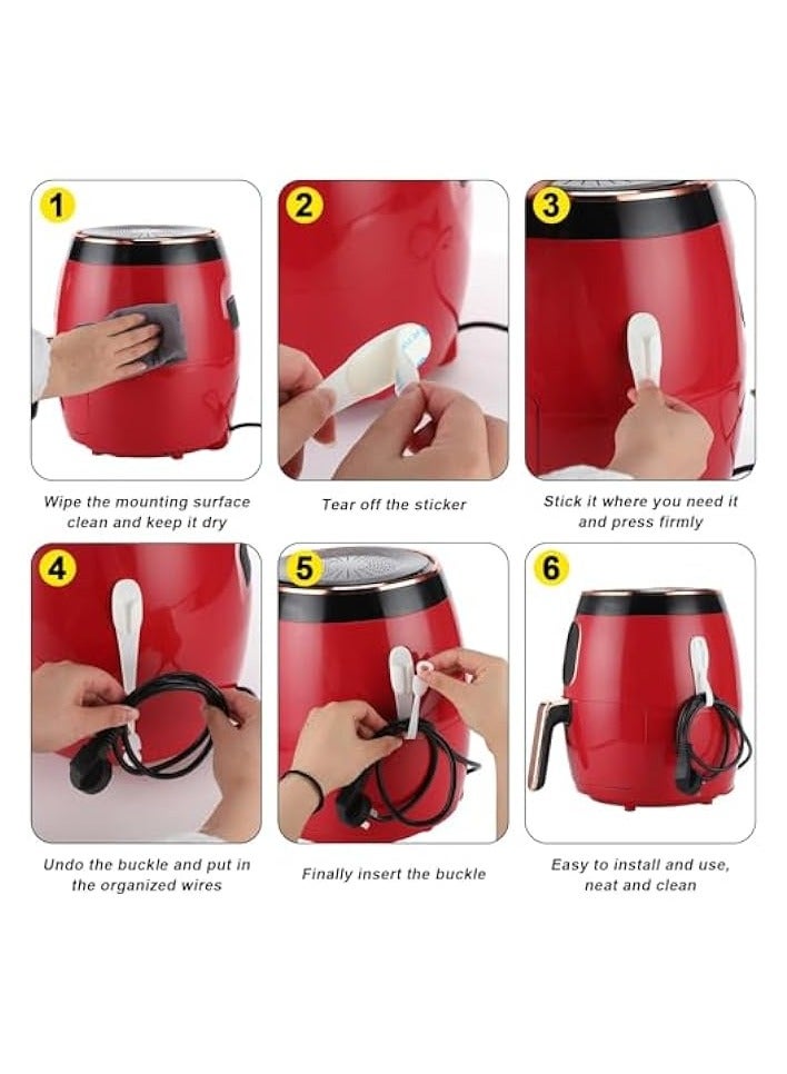 PROMASS 4 Pcs Cord Bundlers Cord Organizer for Appliances, Self Adhesive Kitchen Appliance Cord Wrapper, Sticky Silicone Cord Holder Cable Organizer for Data Cable, Air Fryer, Toaster (4 Pcs, Grey) - Image 3