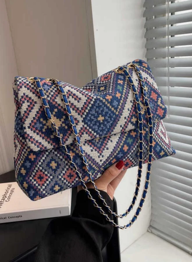 تايك تو Printed Tweed Shoulder Bag