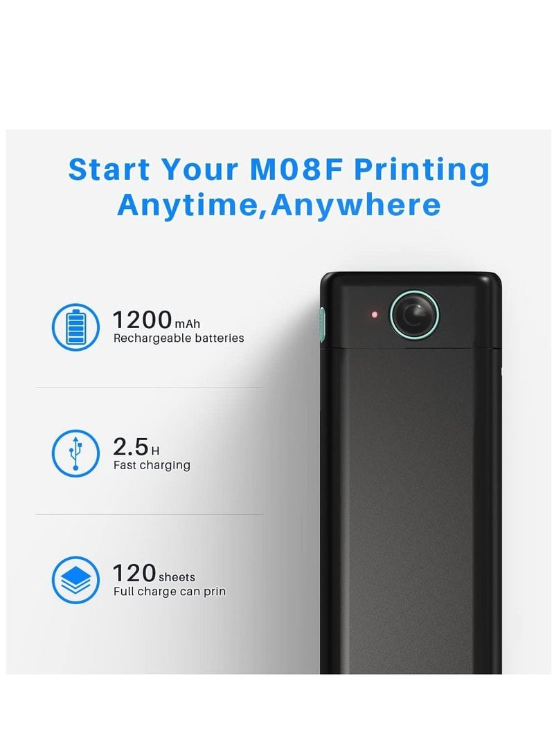 phomemo M08F A4 Portable Thermal Printer, Supports 8.26"x11.69" A4 Thermal Paper, Wireless Mobile Travel Printers for Car & Office, Bluetooth Printer Compatible with Android and iOS Phone & Laptop - Image 2