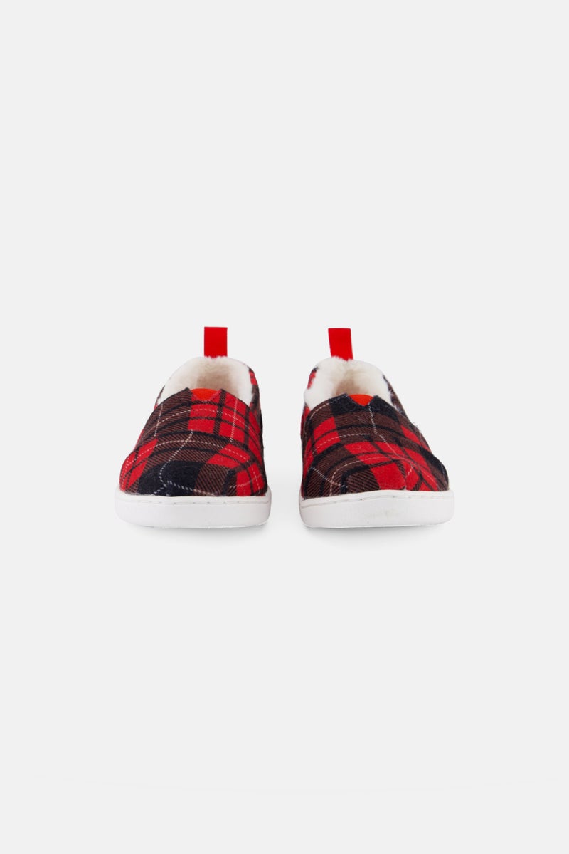 TOMS Kids Girl Checkered Slip On Shoes, Red - Image 2