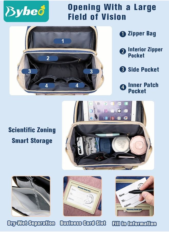 Bybeo - 2024 New Style Baby Diaper Bag Backpack, Multifunction Diapers Changing Station for Boys Girls Outdoor and Travel, Infant Shower Gifts, Large Capacity, 900d Oxford, USB Port - Image 1
