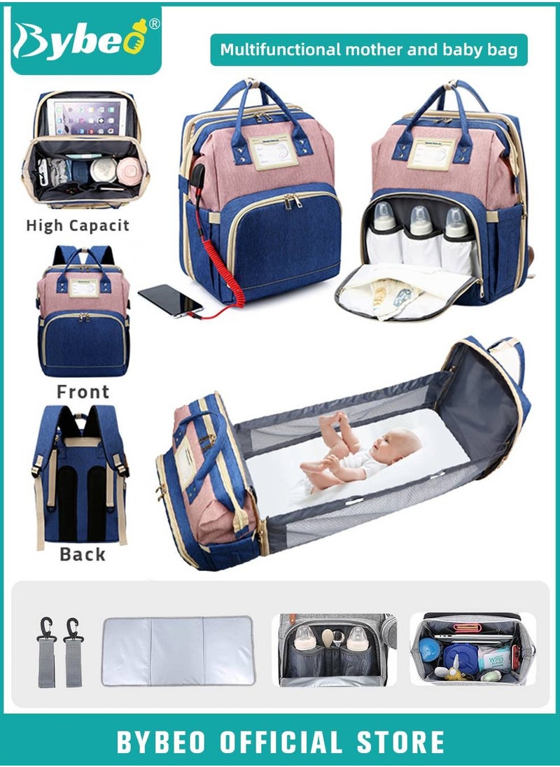 Bybeo - 2024 New Style Baby Diaper Bag Backpack, Multifunction Diapers Changing Station for Boys Girls Outdoor and Travel, Infant Shower Gifts, Large Capacity, 900d Oxford, USB Port - Image 1